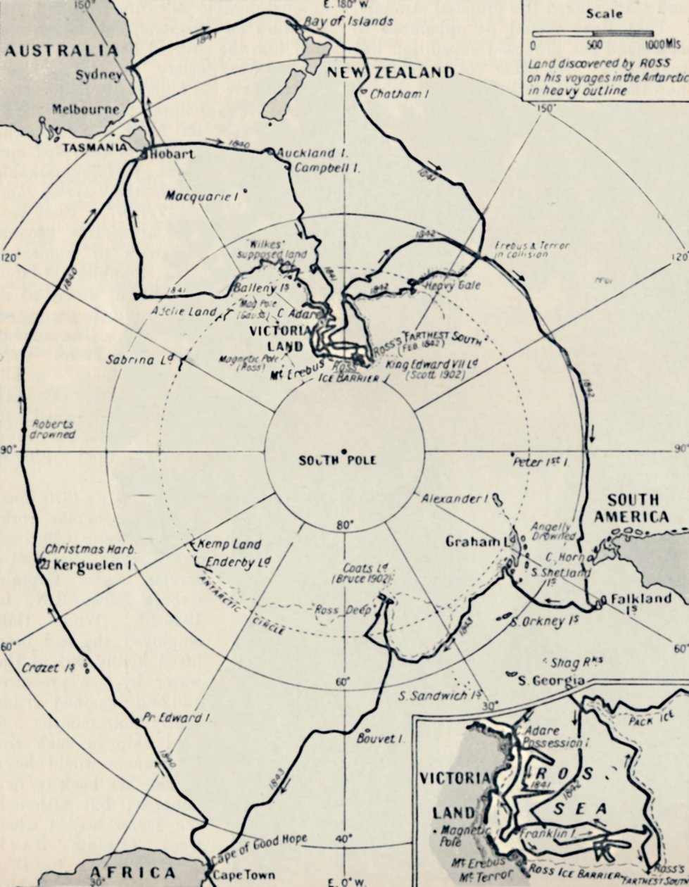 Erebus और Teror में रॉस अंटार्कटिक यात्रा, 12 नवंबर, 1840, 1937 द्वारा अज्ञात