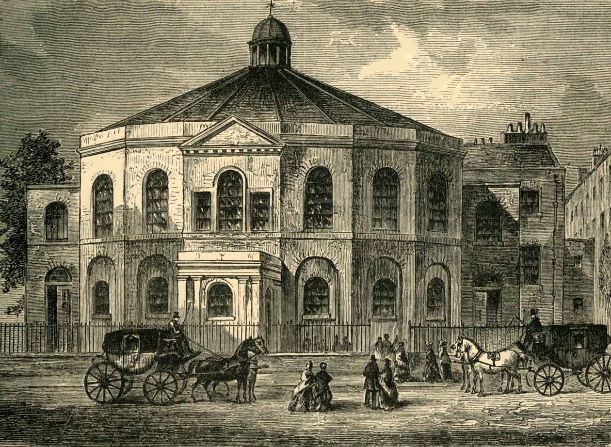 1814 में रॉलैंड हिल्स चैपल, c1878। द्वारा अज्ञात
