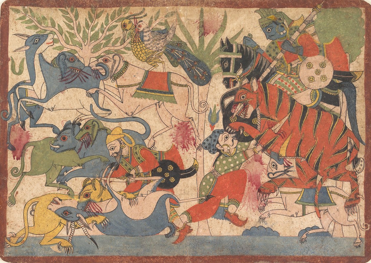रॉयल हंट, महाभारत से फोलियो, 1800-1850। द्वारा अज्ञात