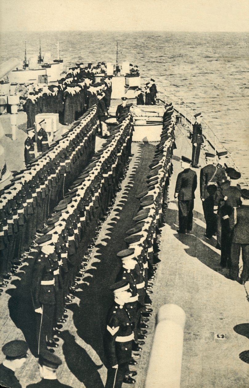 रॉयल मरीन्स ने जहाज पर चढ़कर विश्व युद्ध II, c1939-c1943 1944 पर परेड की। द्वारा अज्ञात