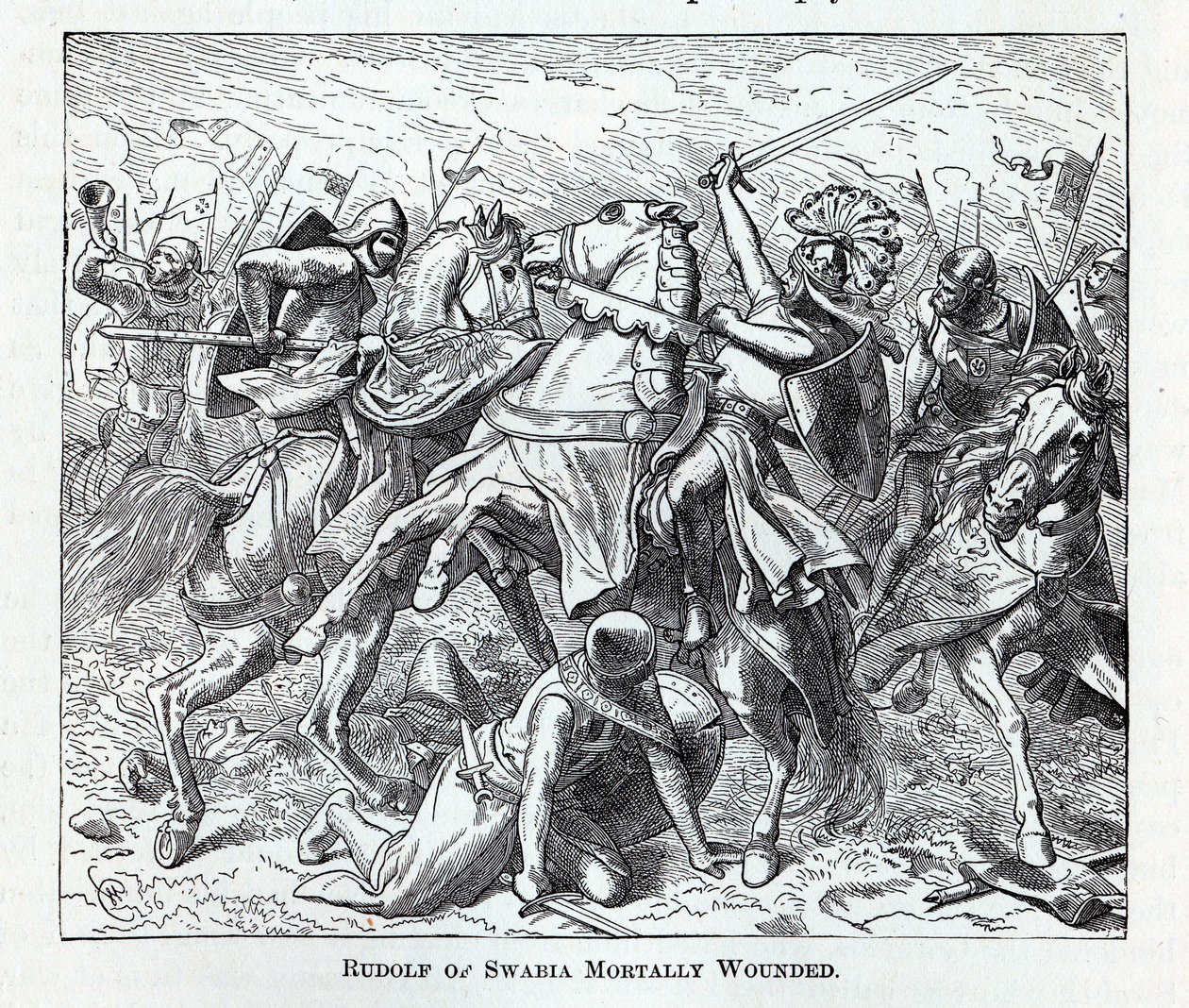 रुबॉल्फ ऑफ स्वबिया मोर्टली वाउंड्ड, 1882 द्वारा अज्ञात