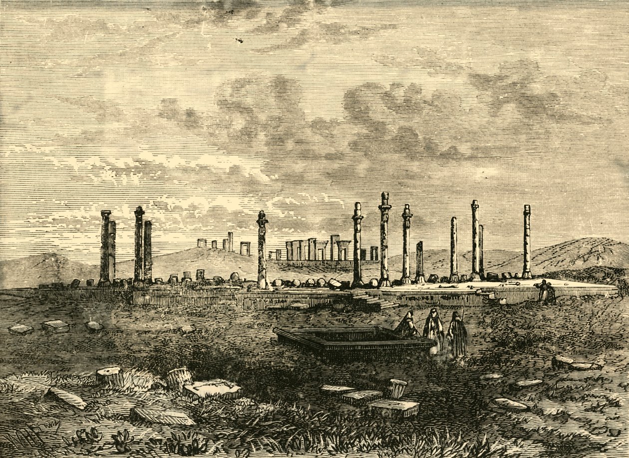 पर्सेपोलिस में खंडहर, 1890। द्वारा अज्ञात