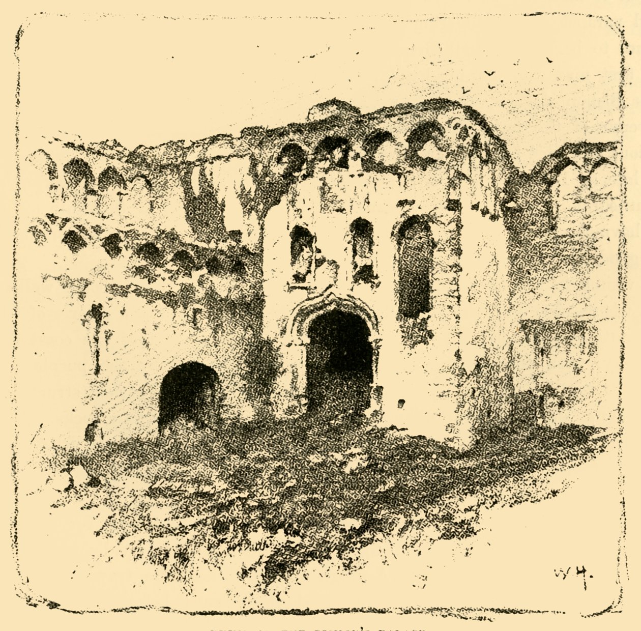 बिशप पैलेस के खंडहर, 1898। द्वारा अज्ञात