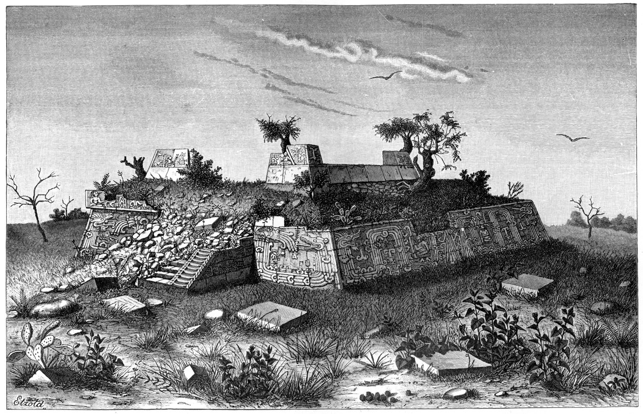 Xochicalco, मैक्सिको के पिरामिड चरणों के खंडहर, 1901 द्वारा अज्ञात