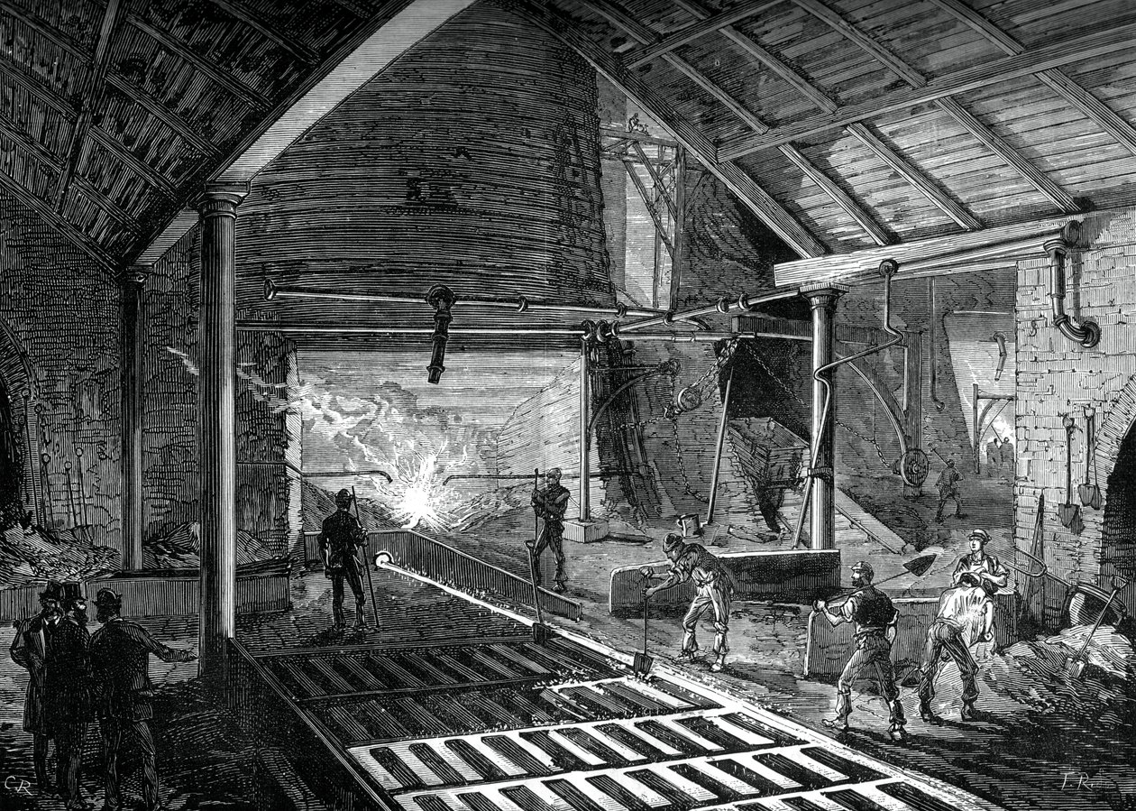 सूअरों में पिघला हुआ लोहा चलाना, c1880 द्वारा अज्ञात