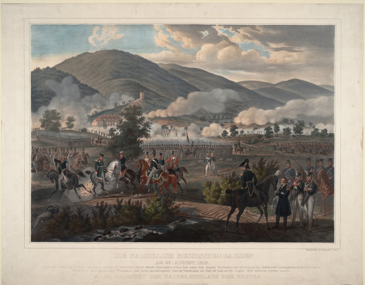 29 अगस्त 1813, सीए 1813 को कुलम की लड़ाई में रूसी जीवन रक्षक रेजिमेंट द्वारा अज्ञात