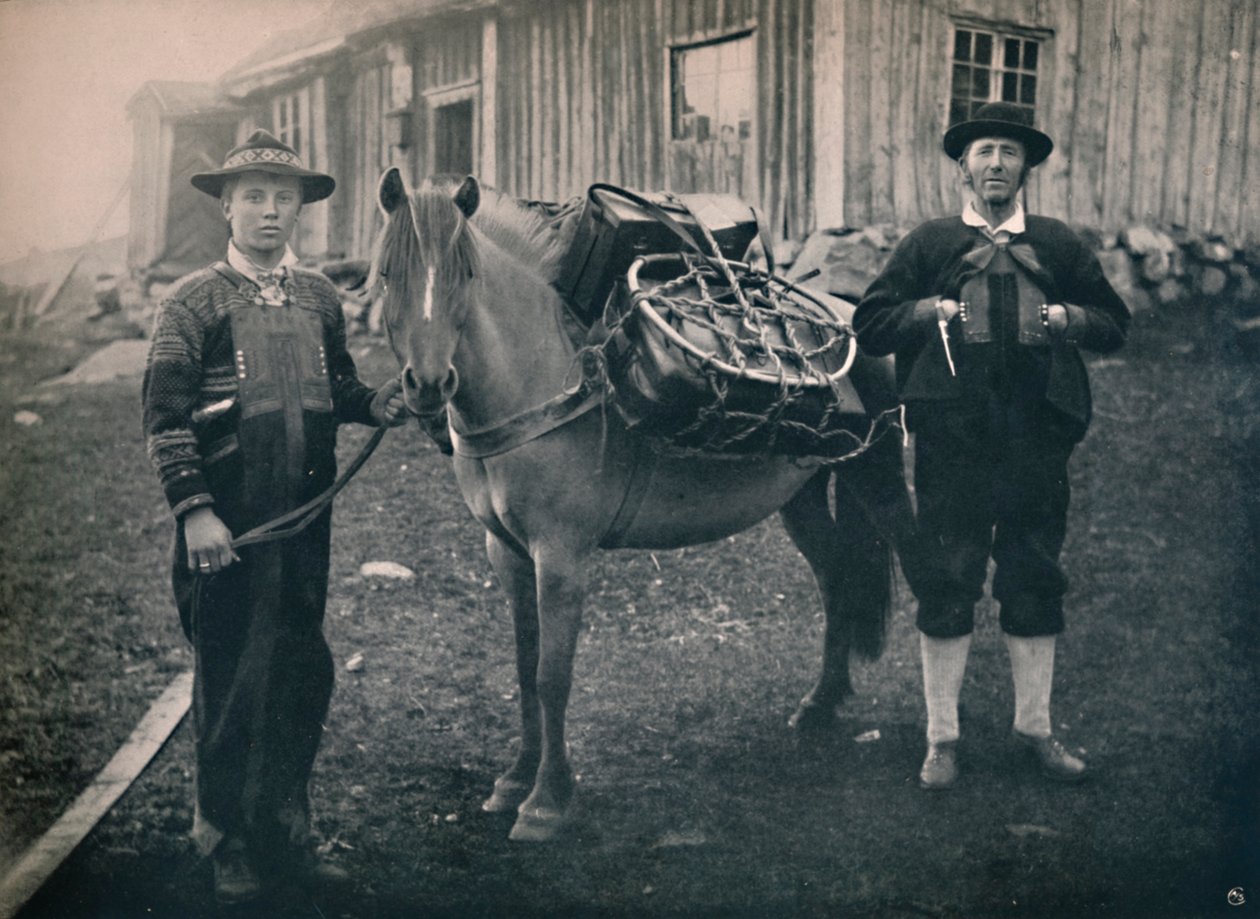 पैक-हॉर्स, 1914 के साथ साएर्सडेलन हाइलैंडर्स। द्वारा अज्ञात