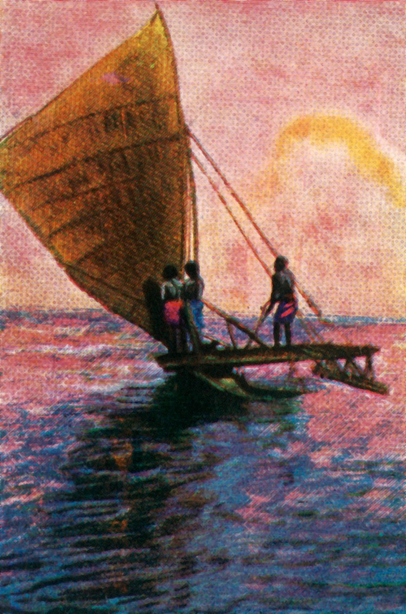 नौकायन नाव, फिजी, c1928। द्वारा अज्ञात