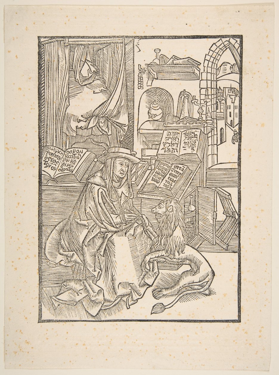 संत जेरोम, 1508 copy.nd लायंस फुट से एक कांटा निकाल रहे हैं द्वारा अज्ञात
