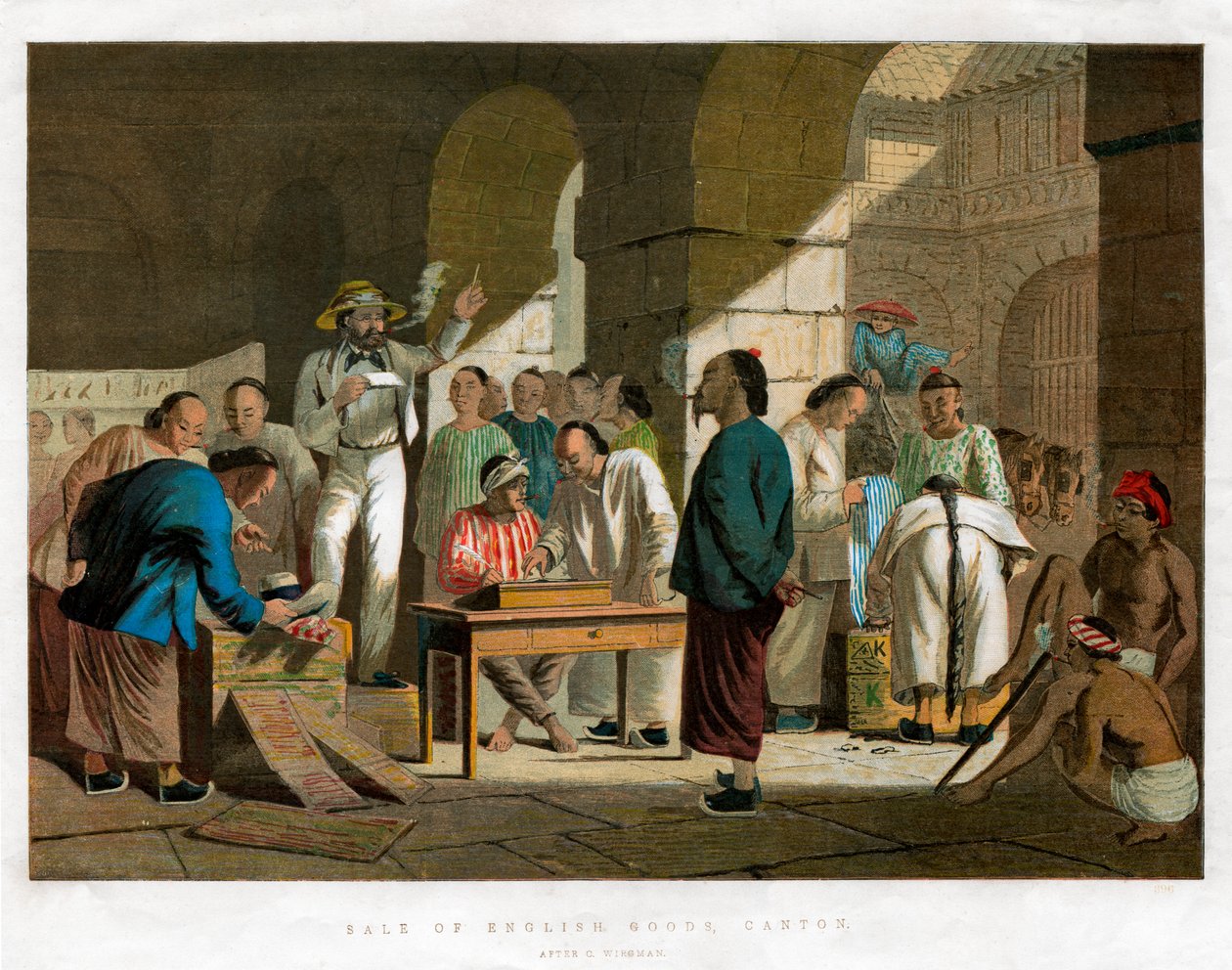 अंग्रेजी सामानों की बिक्री, कैंटन, 1858 द्वारा अज्ञात