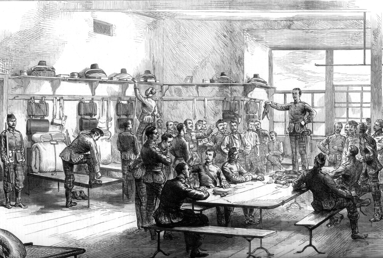 1875 में बैरक में एक वीजन किट की बिक्री द्वारा अज्ञात