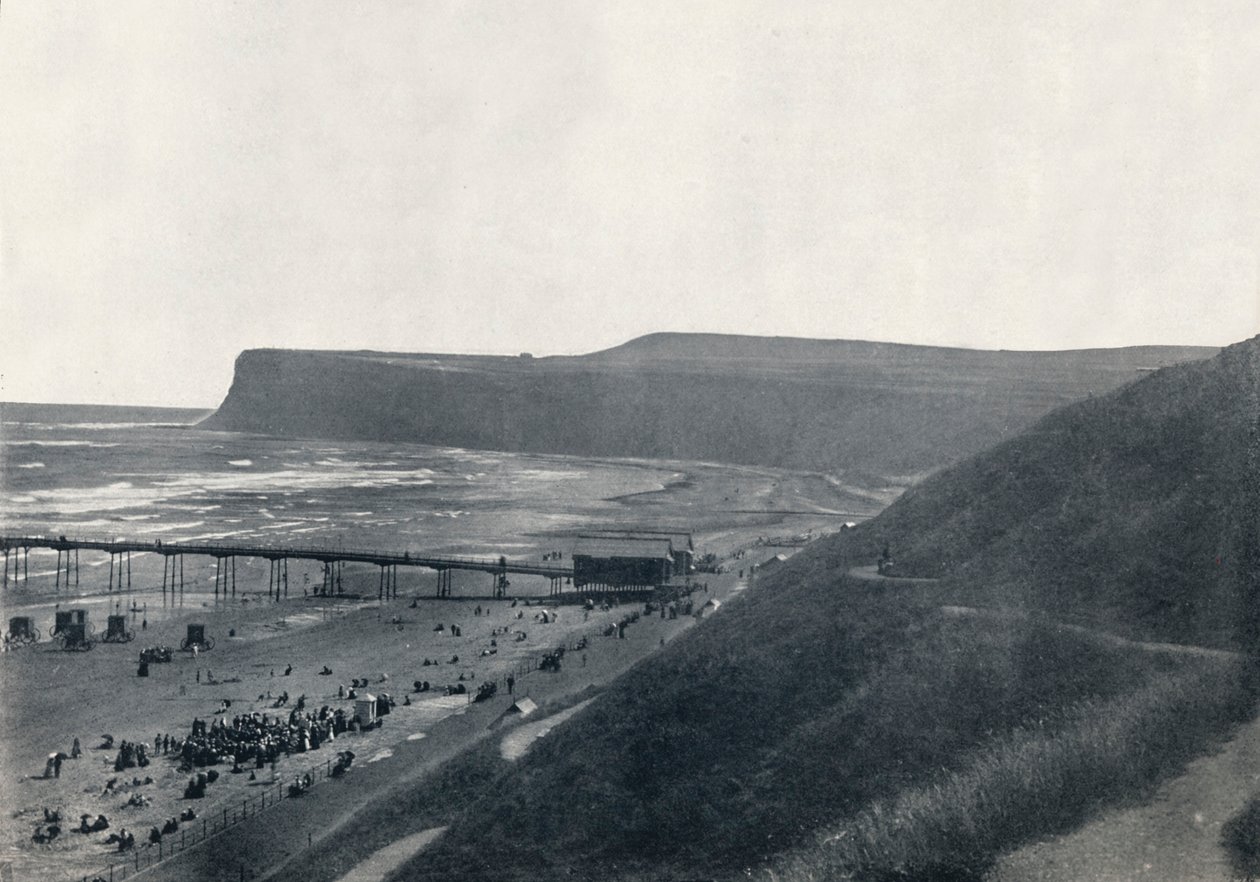 साल्टबर्न - चट्टानों का दृश्य, समुद्र तट और पियर, 1895 द्वारा अज्ञात