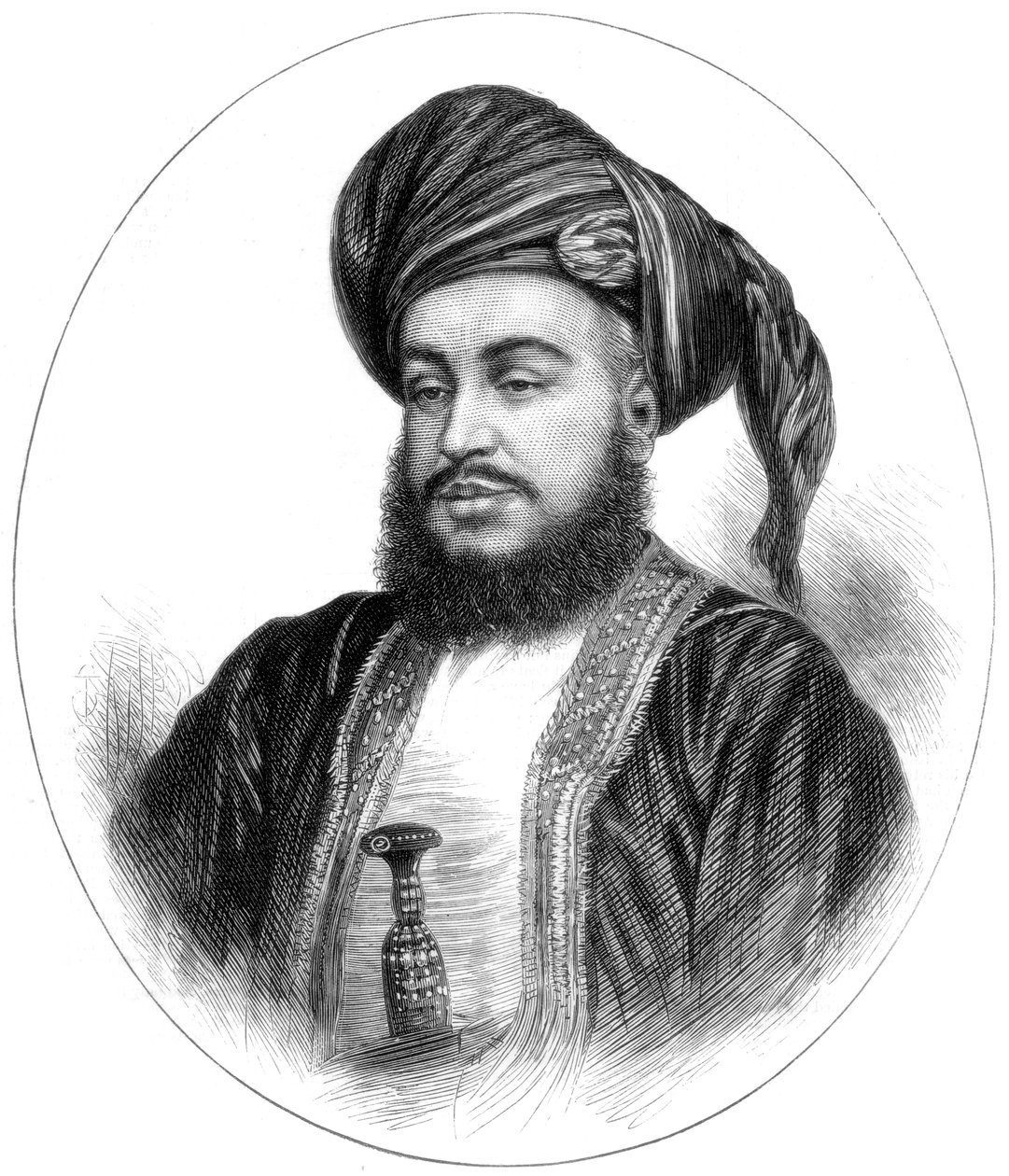 सैय्यद बरगश बिन सईद, ज़ांज़ीबार के सुल्तान, 1875 द्वारा अज्ञात