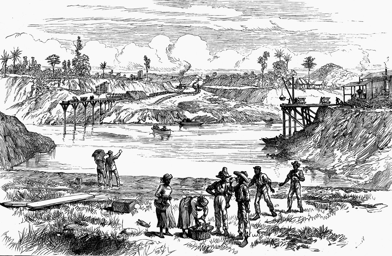 पनामा नहर, 1888 को खोदने के प्रयास से डेसेप्स का दृश्य द्वारा अज्ञात
