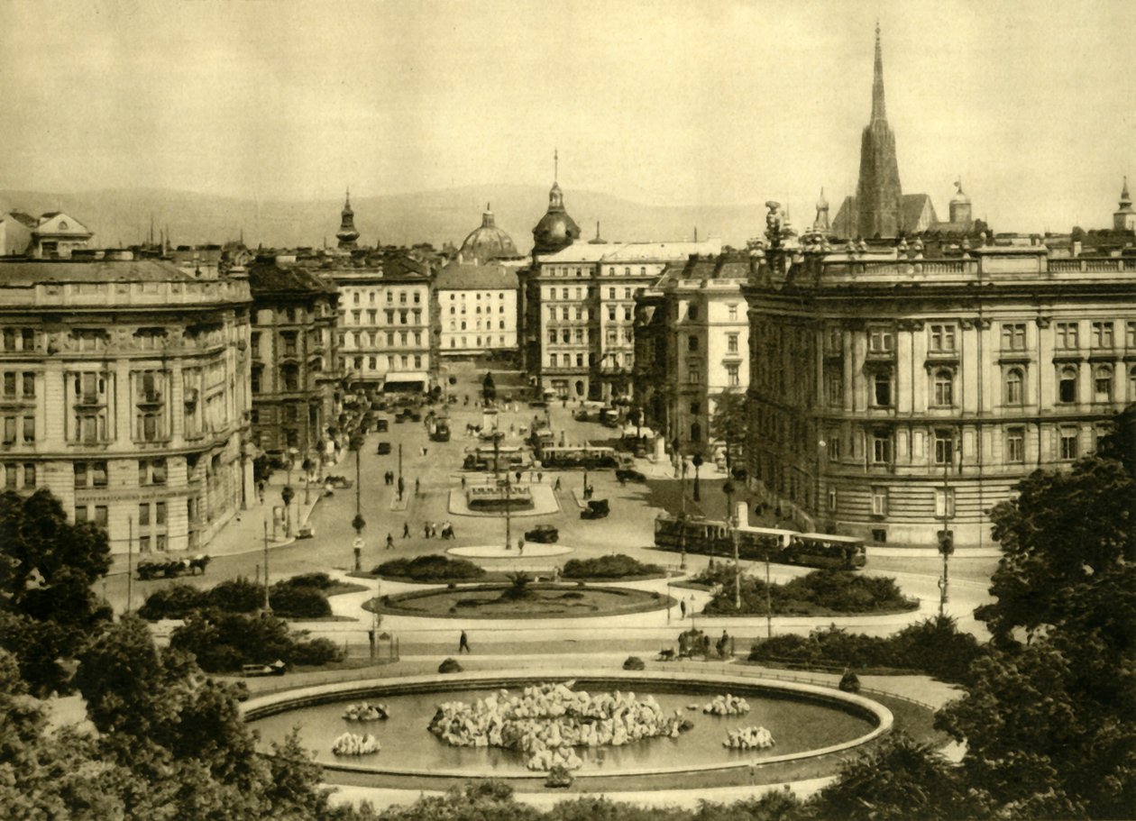श्वार्ज़ेनबर्गप्लात्ज़, वियना, ऑस्ट्रिया, c1935। द्वारा अज्ञात