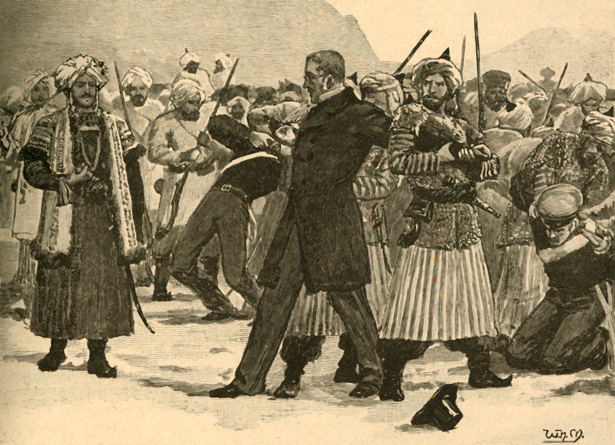 1841 c1890, अकबर खान, अफगानिस्तान द्वारा सर विलियम मैकनागटेन की जब्ती। द्वारा अज्ञात