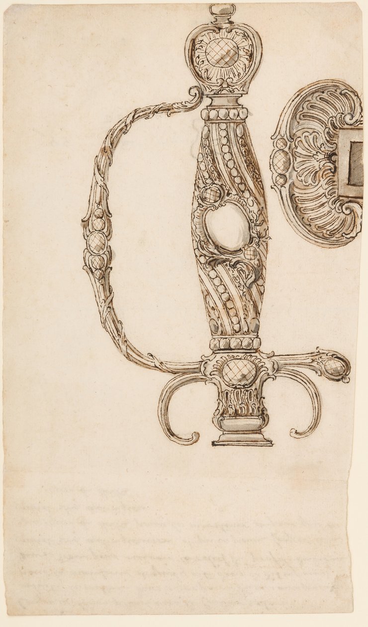 स्मॉलस्वॉर्ड्स के लिए चार डिजाइनों का सेट, सीए। 1725-80। द्वारा अज्ञात
