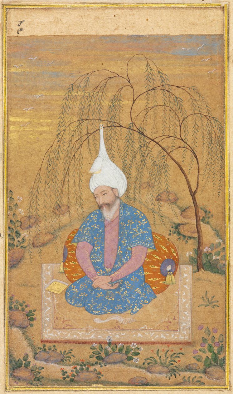 शाह तहमास I 1514-1576 लैंडस्केप में बैठा, सी। 1575। द्वारा अज्ञात