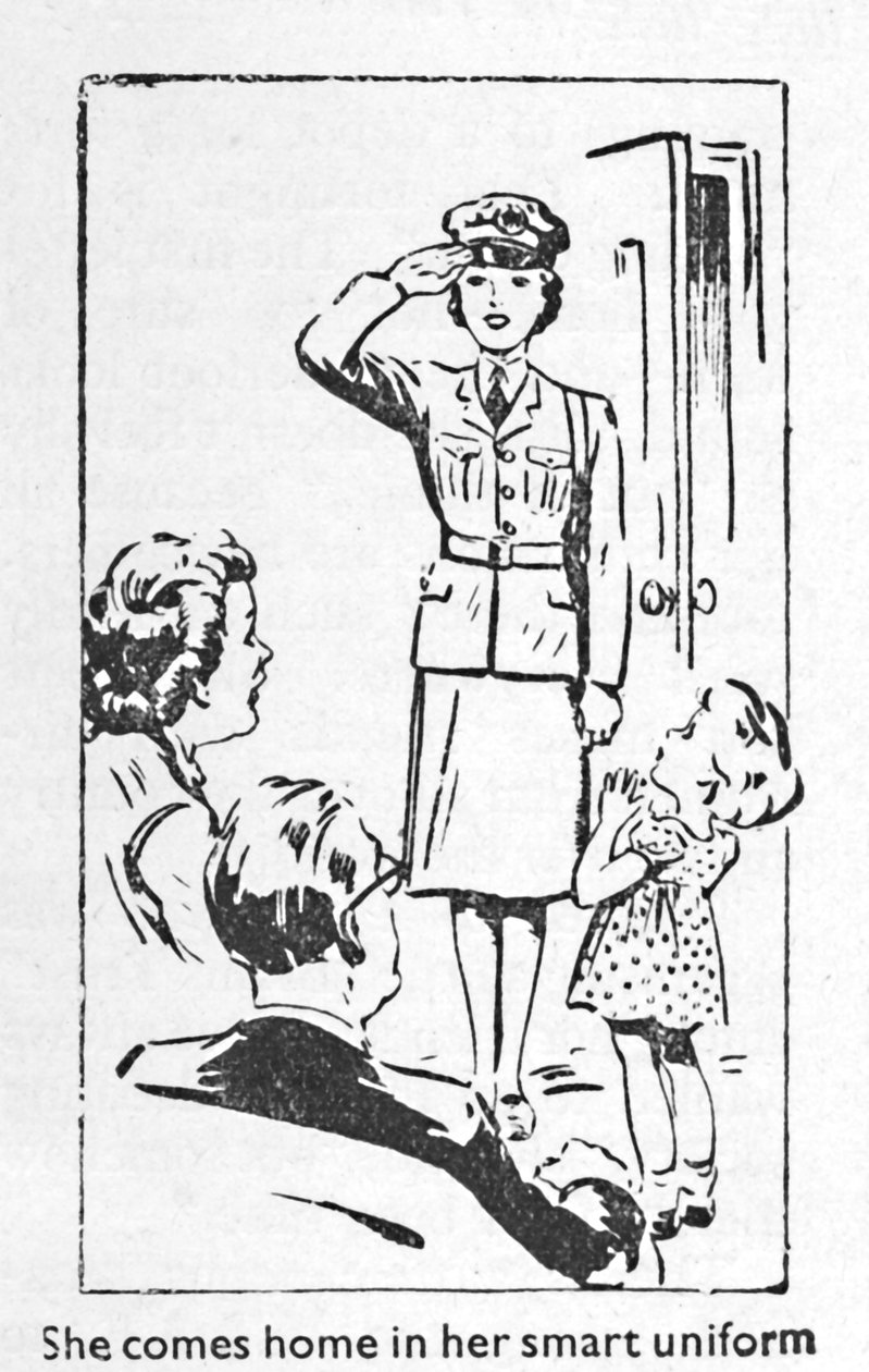 वह अपनी स्मार्ट वर्दी, 1940 में घर आती है द्वारा अज्ञात