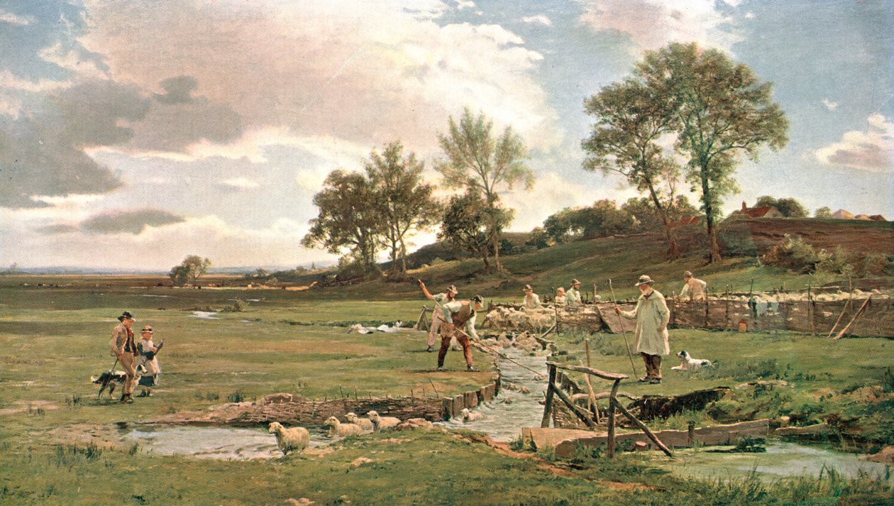 ससेक्स में भेड़-धोने, c1889, c1902। द्वारा अज्ञात