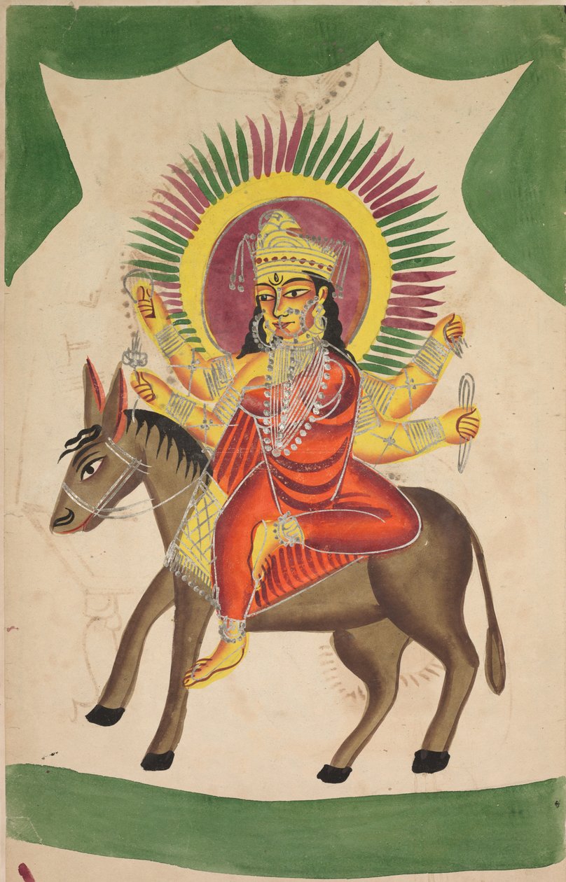शीतलादेवी: चेचक देवी, 1800s। द्वारा अज्ञात