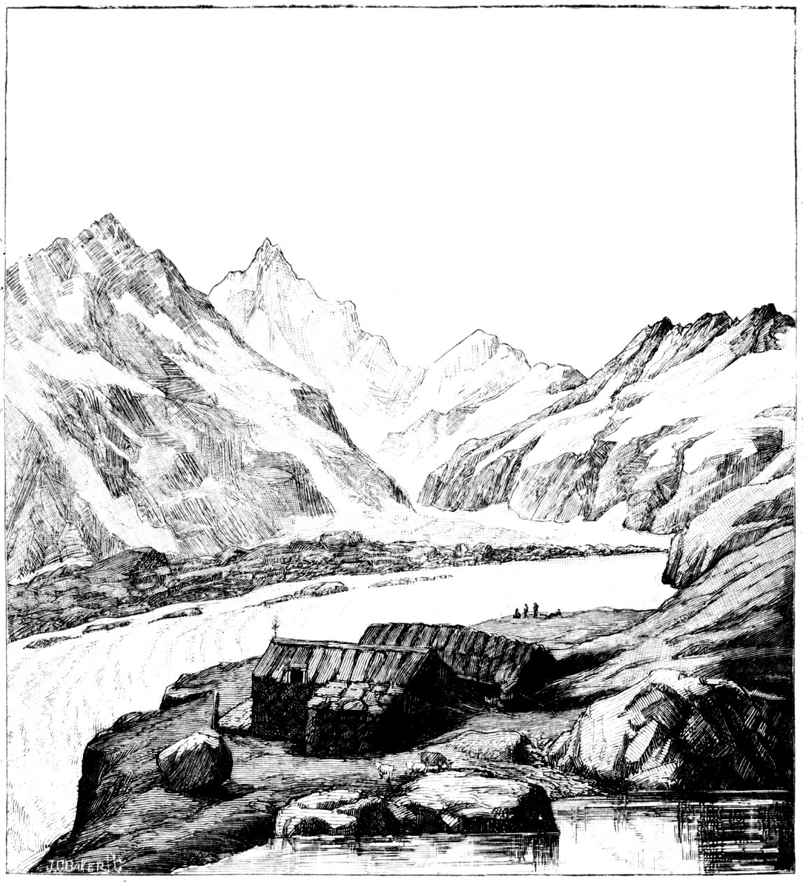 ग्लेशियोलॉजिस्ट लुइस अगासिज़ द्वारा निर्मित शेल्टर, स्विट्जरलैंड का ग्लेशियर, 1842 1885 द्वारा अज्ञात