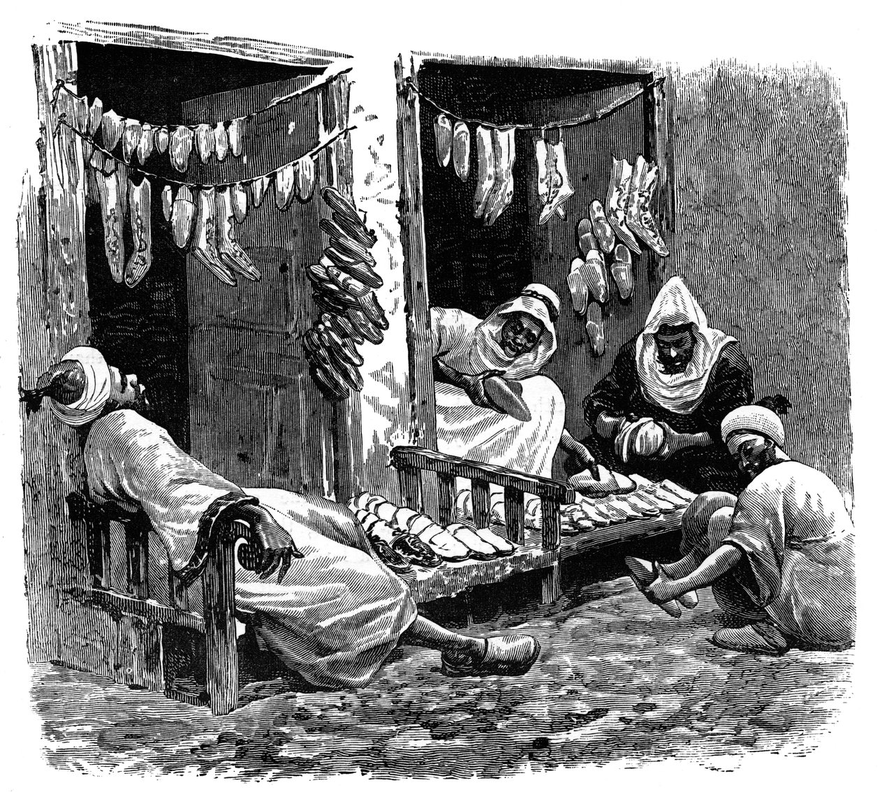 Fez, मोरक्को में जूते की दुकान, c1890 द्वारा अज्ञात