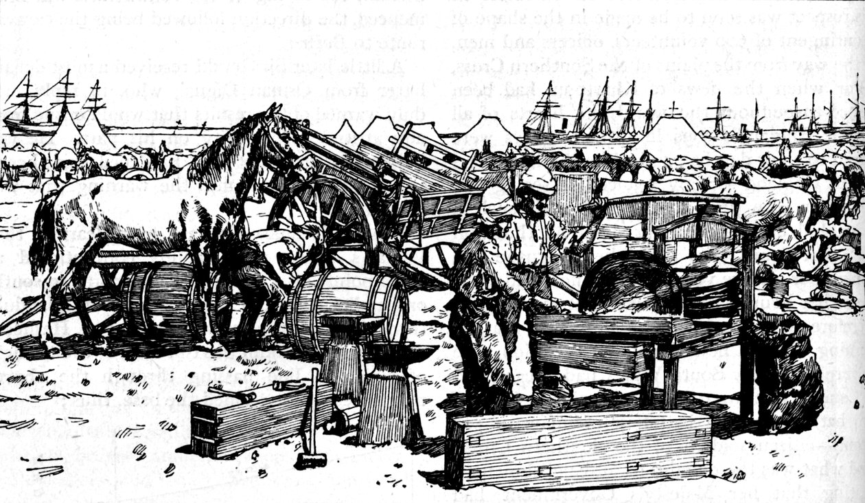 सुकीम में न्यू साउथ वेल्स आर्टिलरी का जूता बनाना फ़ोर्ज, c1885, 1902 द्वारा अज्ञात