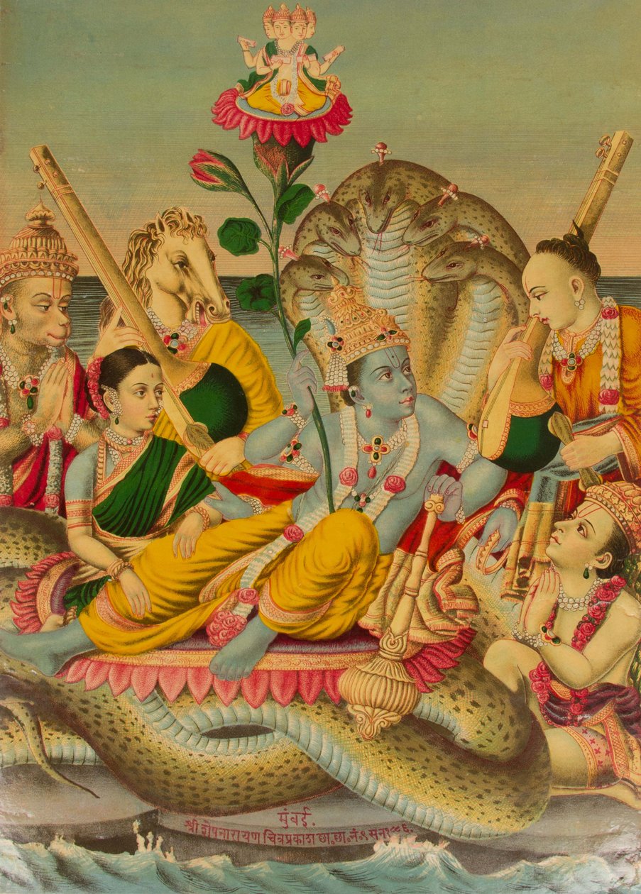 Shri Sheshanarayana, Vishnu Narayana on Shesha, 1886.  द्वारा अज्ञात