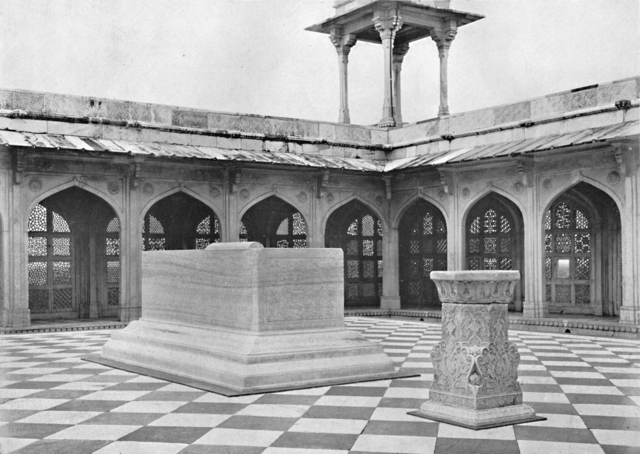 सिकंदरा। अकबर का मकबरा। छत पर स्मारक, c1910। द्वारा अज्ञात