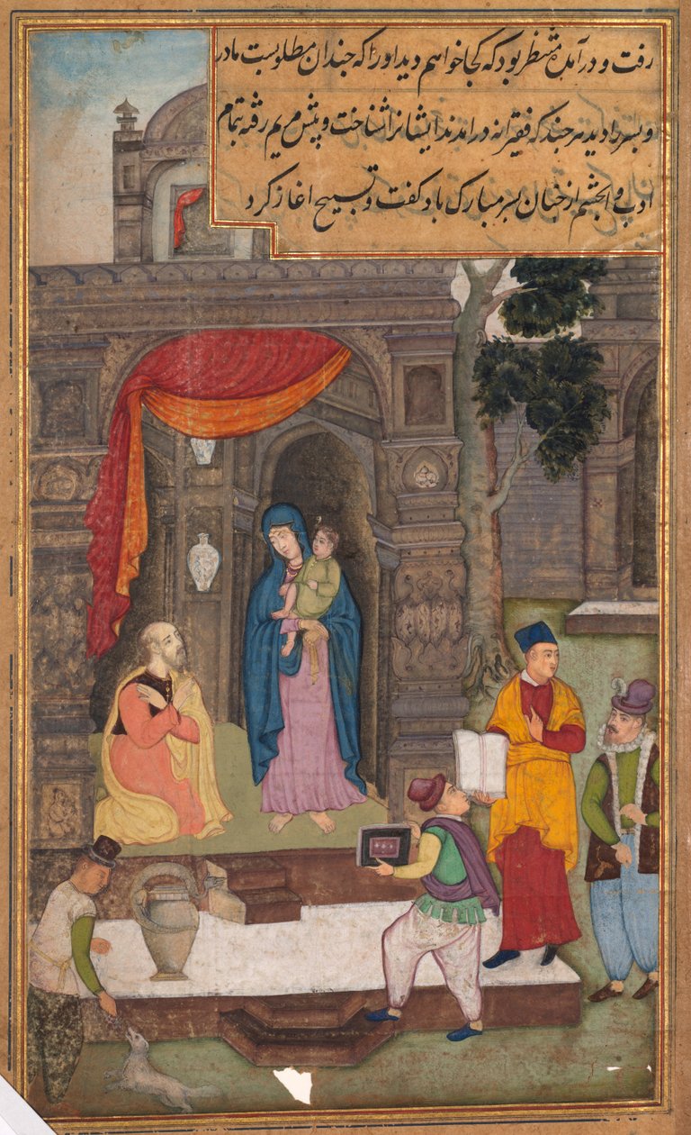 मैरीन और जीसस के सामने शिमोन घुटने टेकने के बाद, उन्हें आइना ऑफ होलीनेस से ..., 1602- द्वारा अज्ञात