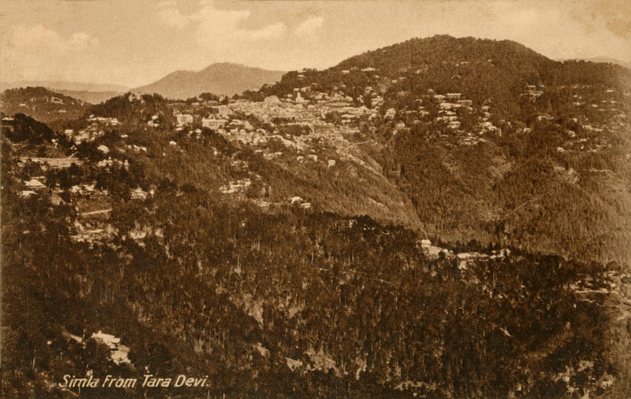 तारा देवी से शिमला, c1918-c1939। द्वारा अज्ञात