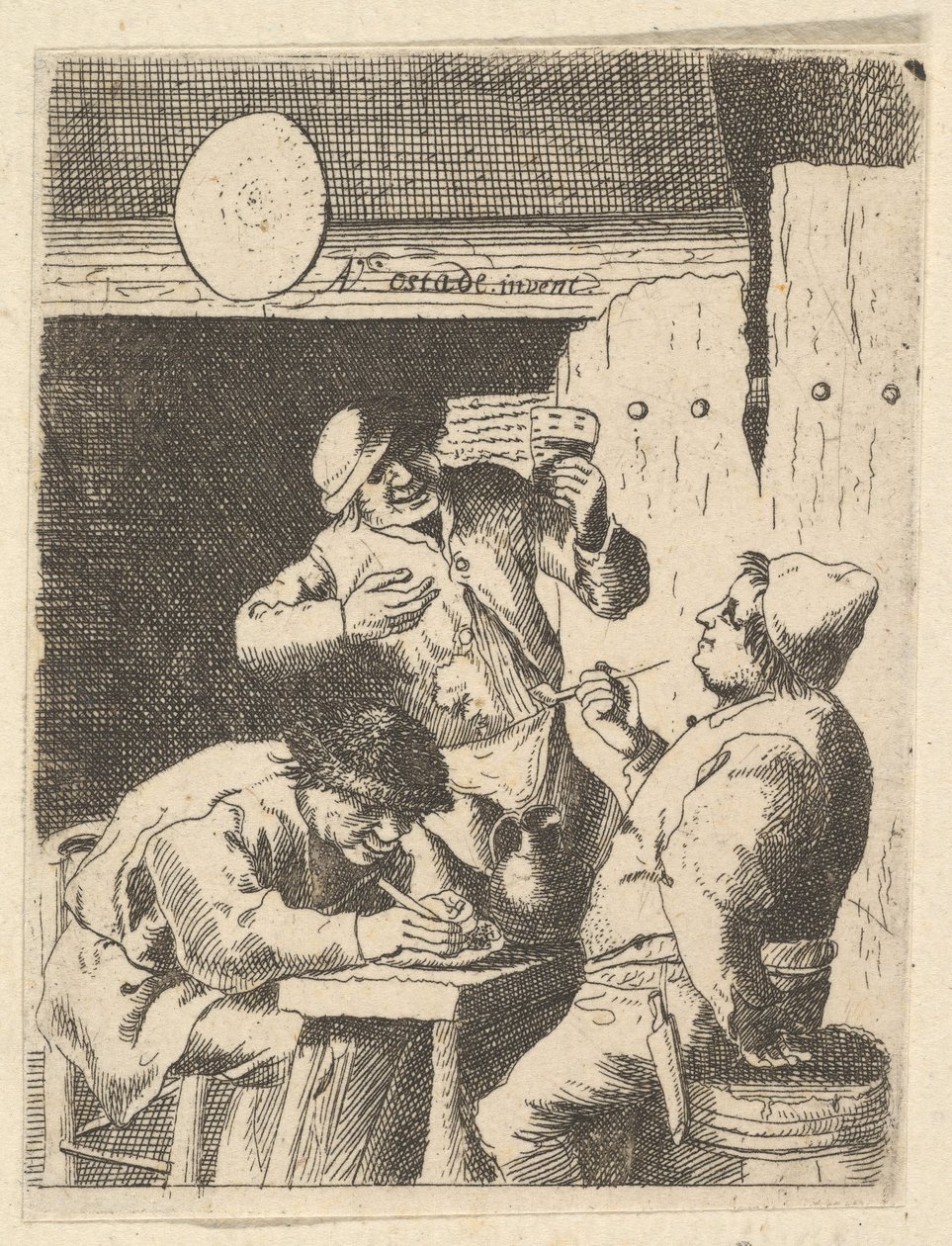 दो धूम्रपान करने वालों के बीच खड़े गायक, 1610-85। द्वारा अज्ञात
