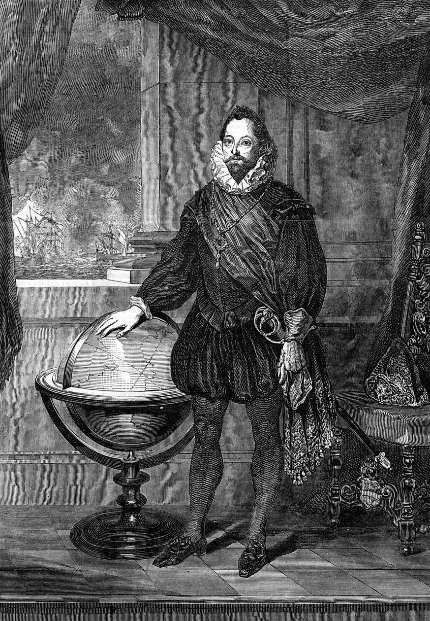 सर फ्रांसिस ड्रेक, 16 वीं सदी के नाविक, नाविक और समुद्री डाकू, 1851 द्वारा अज्ञात