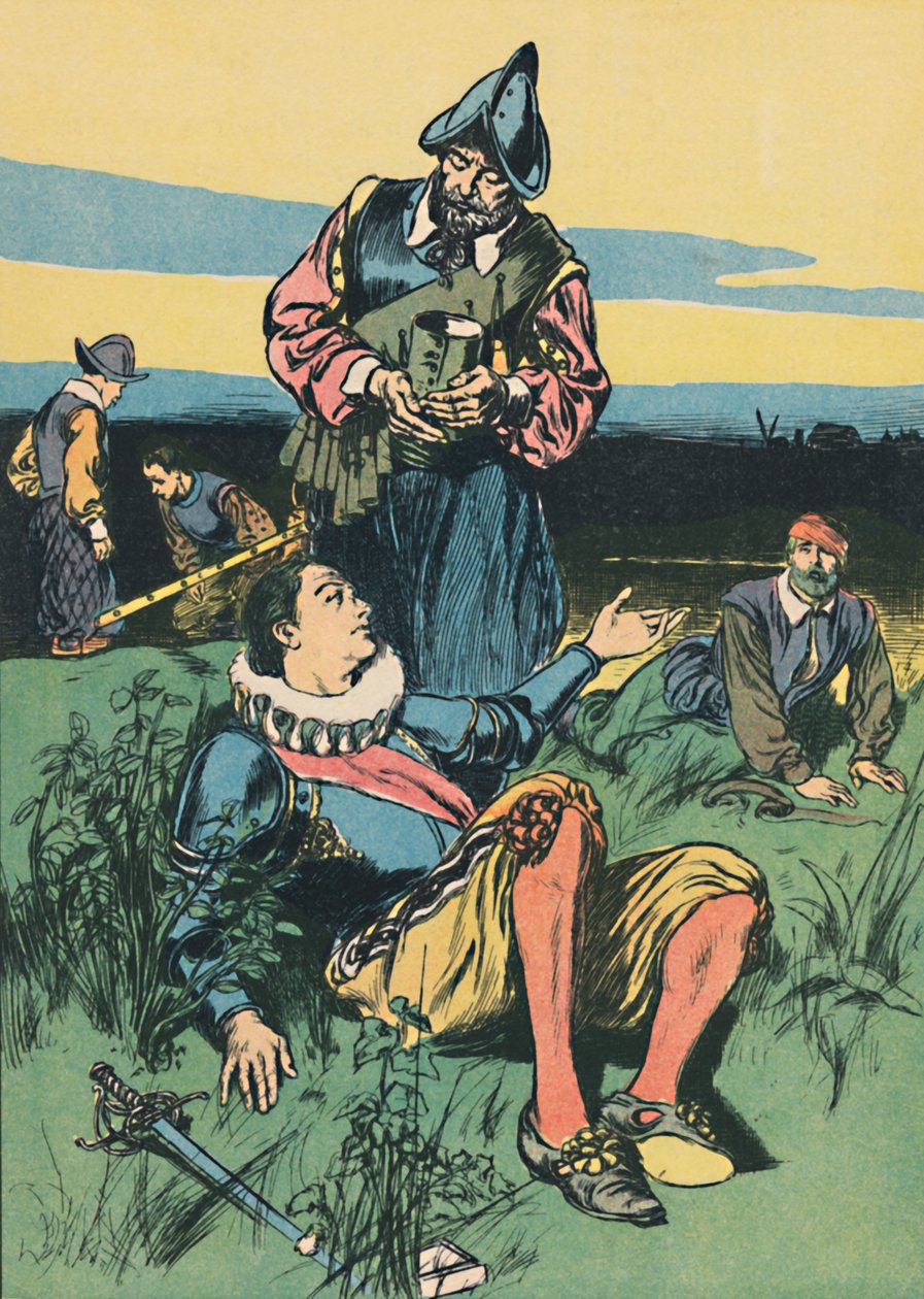 सर फिलिप सिडनी और द डाइंग सोल्जर, c1907 द्वारा अज्ञात
