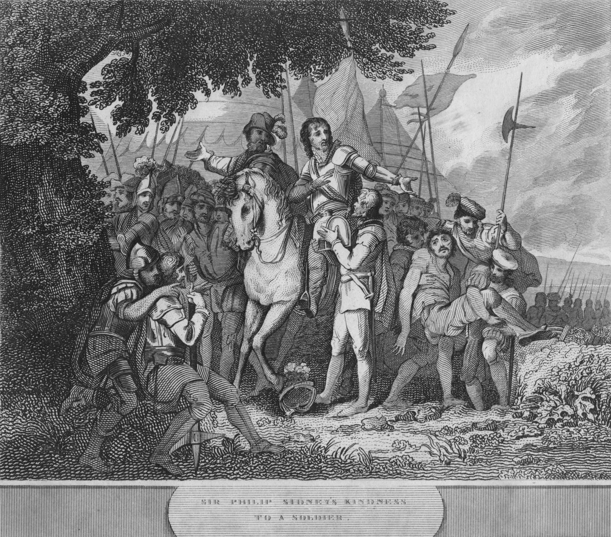 सर फिलिप सिडनी एक सैनिक के लिए दया, 1815 द्वारा अज्ञात