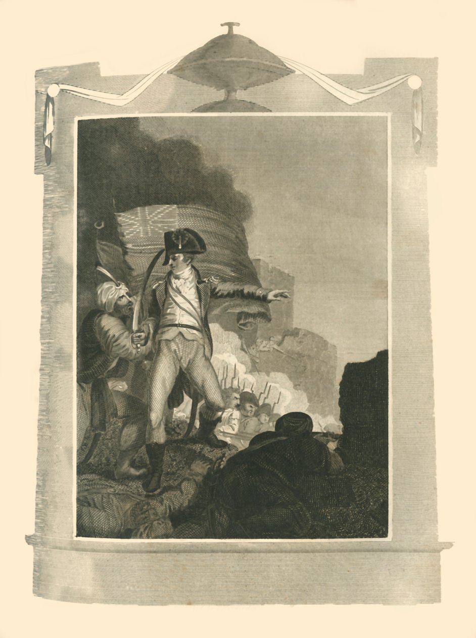 सर सिडनी स्मिथ ने ब्रीच को एकर, 1799, 1816 में डिफेंड किया। द्वारा अज्ञात