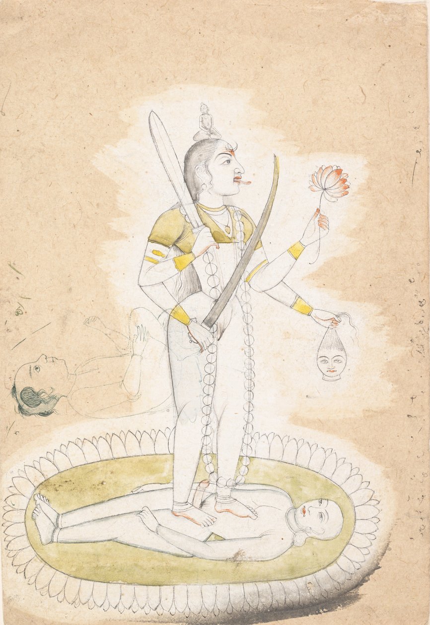 काली और एक युवा लड़के के साथ स्केच, ca. 1800. द्वारा अज्ञात