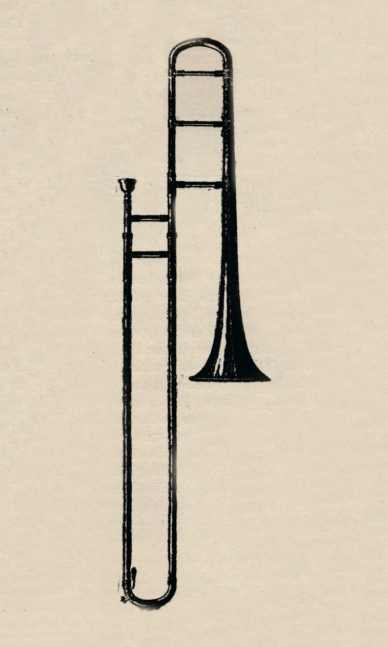 स्लाइड ट्रॉम्बोन, 1910। द्वारा अज्ञात