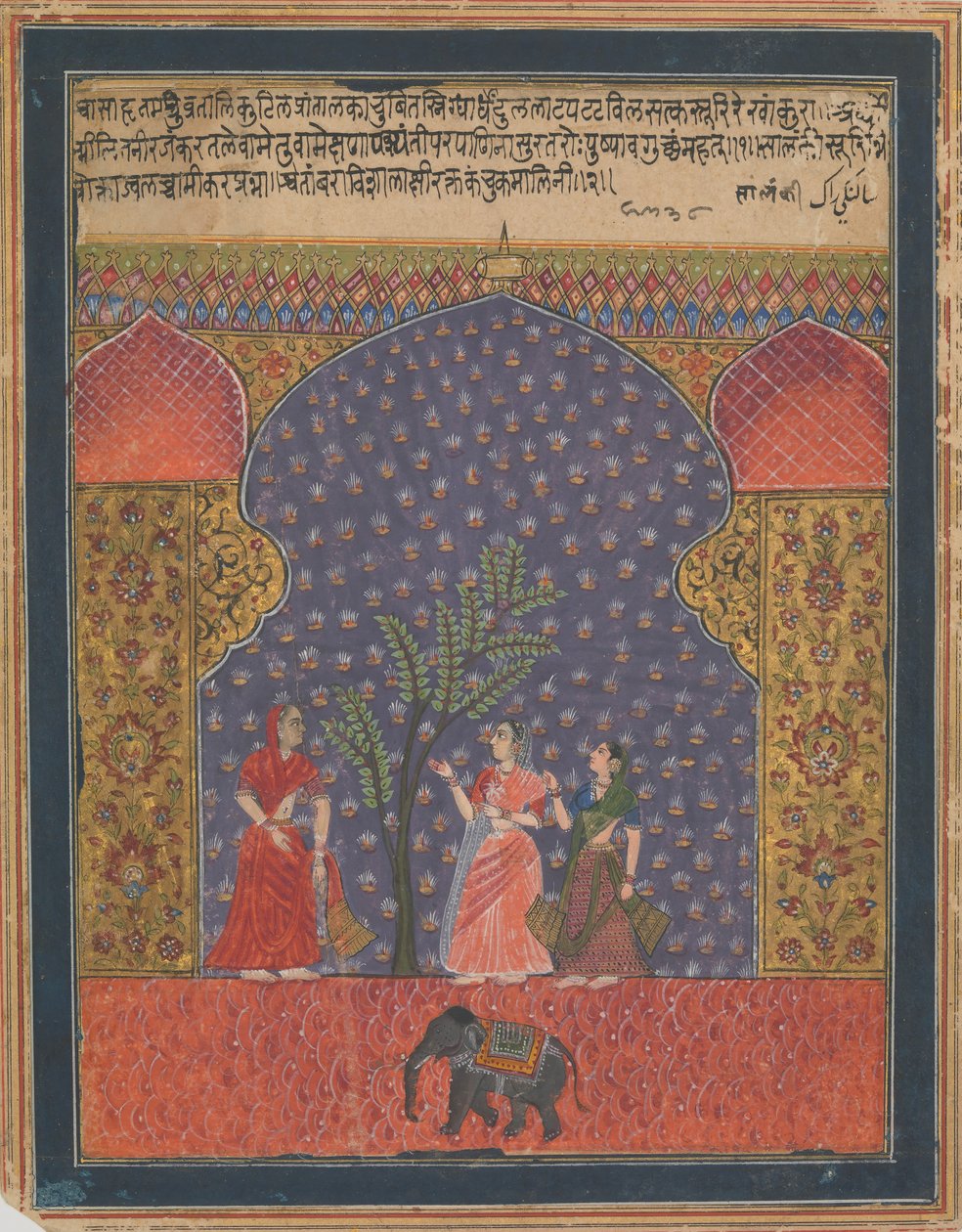 सोलंकी राग, एक रागमाला से फोलियो, सीए। 1590. द्वारा अज्ञात