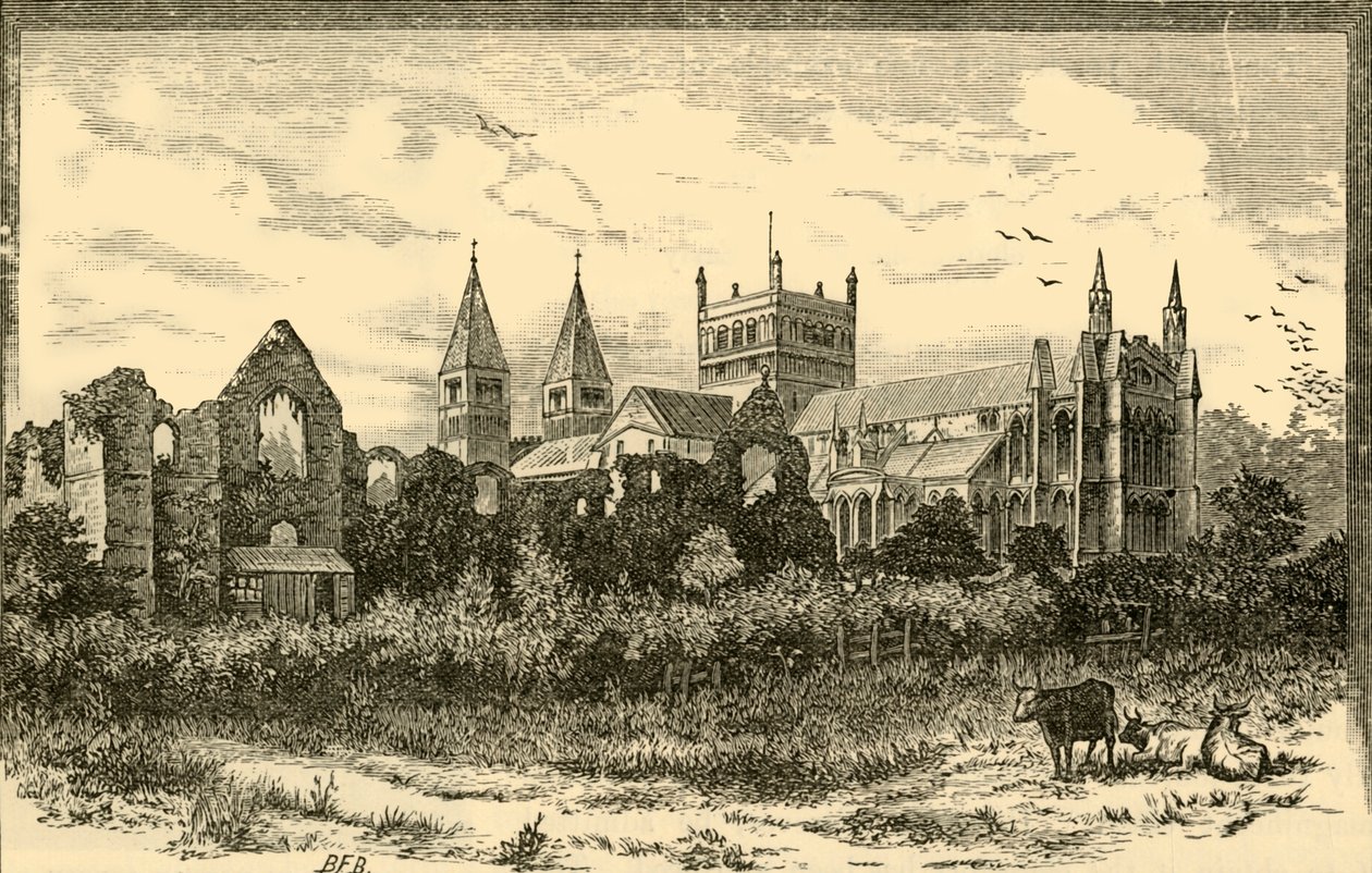 साउथवेल मिनिस्टर और पैलेस के खंडहर, 1898। द्वारा अज्ञात