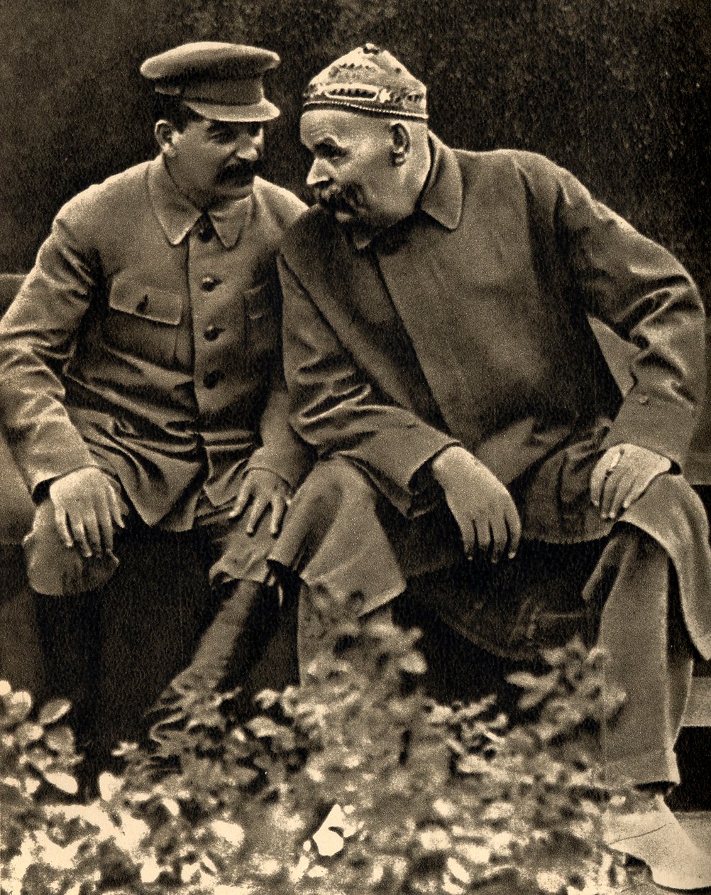 सोवियत नेता जोसेफ स्टालिन और लेखक मैक्सिम गोर्की, मास्को, यूएसएसआर, 1931। द्वारा अज्ञात