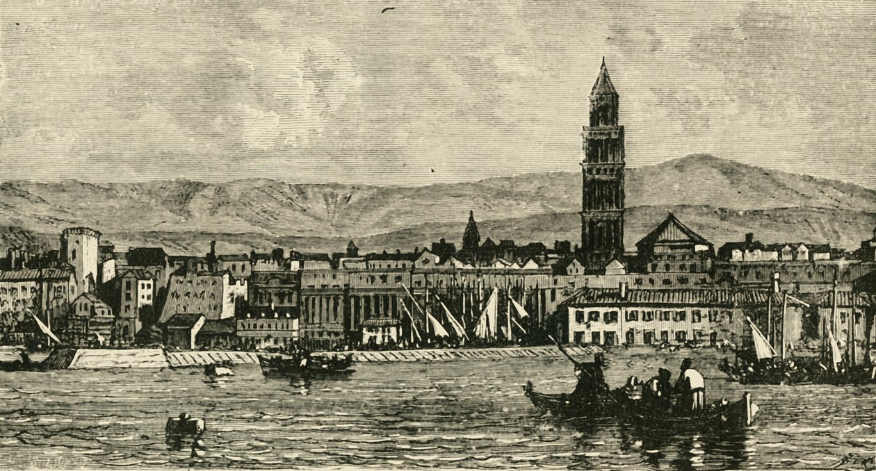 स्पैलाट्रो, हार्बर से, 1890। द्वारा अज्ञात