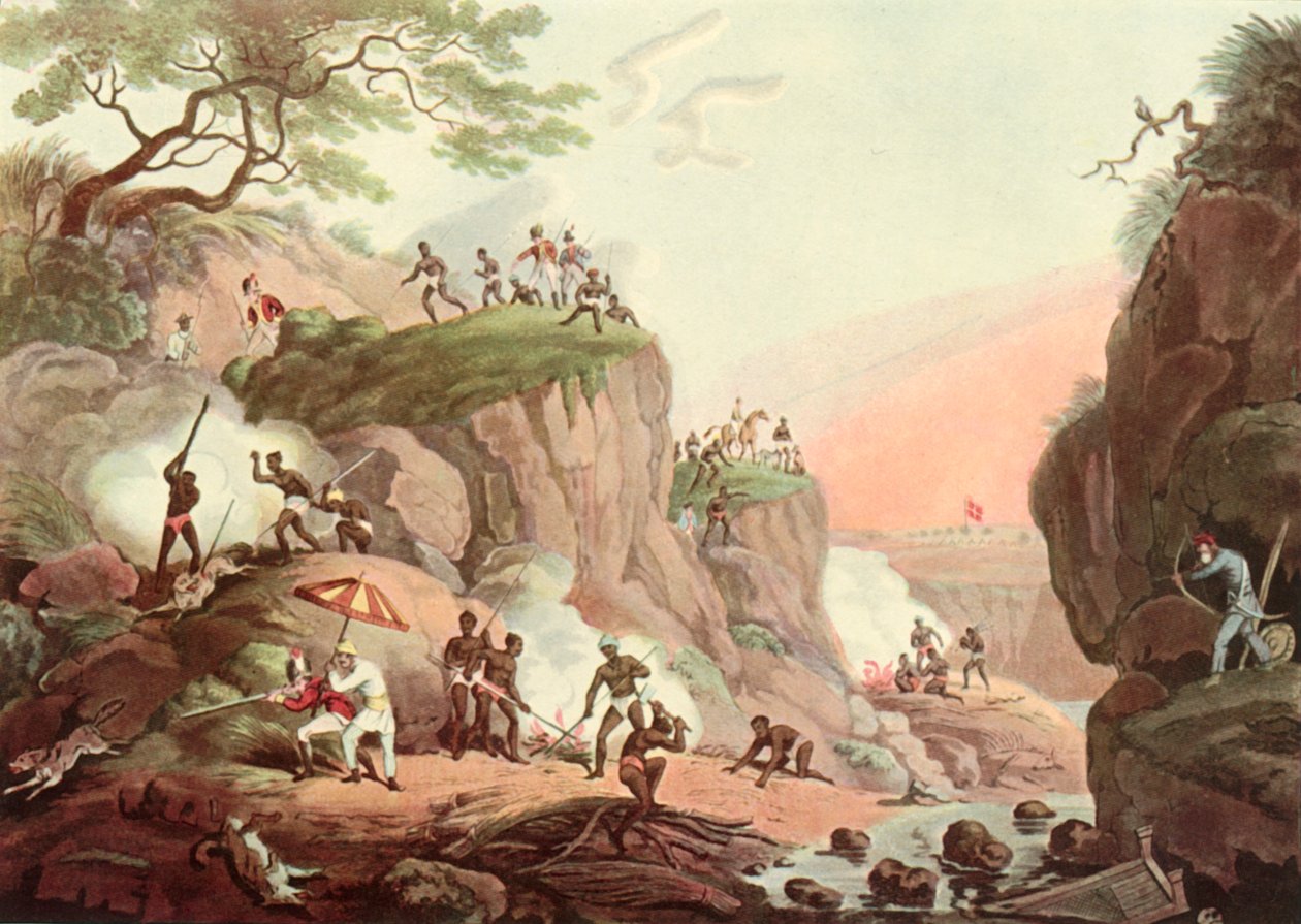भारत में खेल - उनकी पृथ्वी से धूम्रपान करने वाली भेड़ें, c1808, 1901। द्वारा अज्ञात