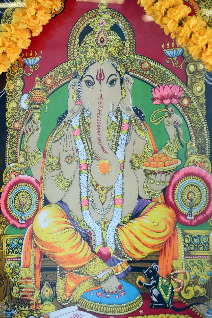 श्री थेन्डे युथापानी मंदिर। गणेश। चित्र। हो ची मिंन शहर। वियतनाम द्वारा अज्ञात