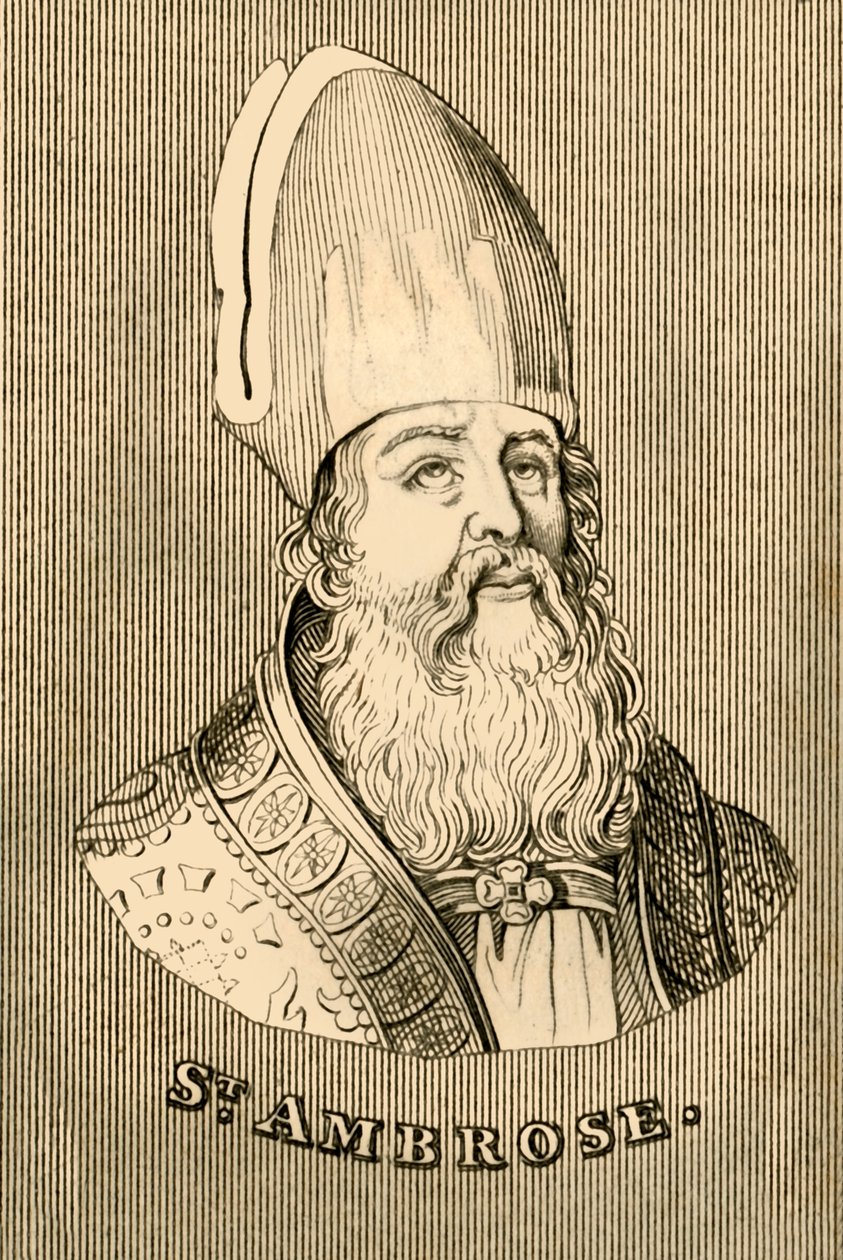 सेंट एम्ब्रोस, c340-397, 1830। द्वारा अज्ञात
