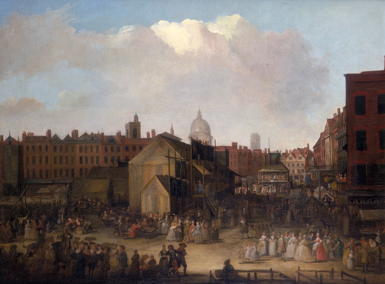 सेंट बार्थोलोम्यू का मेला, स्मिथफील्ड, c1737-c1743 द्वारा अज्ञात