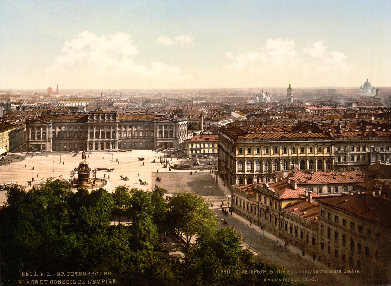 सेंट आइजैक स्क्वायर, सेंट पीटर्सबर्ग, रूस, c1890-c1905 द्वारा अज्ञात