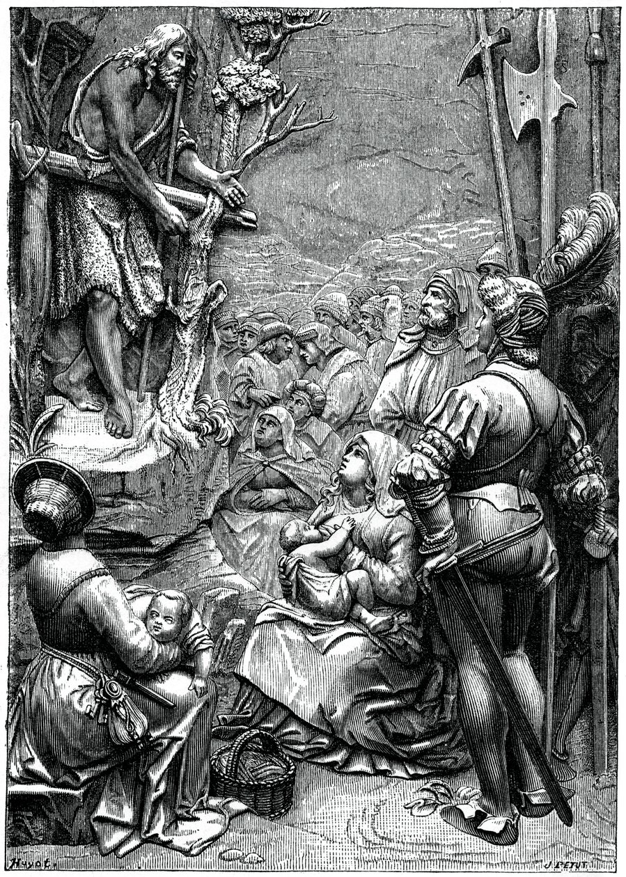 सेंट जॉन द बैपटिस्ट उपदेश रेगिस्तान में, 16 वीं शताब्दी, 1870 द्वारा अज्ञात