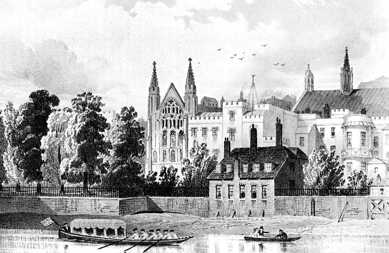 सेंट स्टीफेंस चैपल और स्पीकर्स हाउस, वेस्टमिंस्टर, लंदन, 1834 c1905 द्वारा अज्ञात